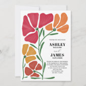 Heldere & kleurrijke Nouveau Floral bruiloft Kaart (Voorkant)