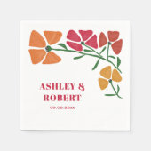 Heldere & kleurrijke Nouveau Floral bruiloft recep Servet (Voorkant)