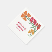 Heldere & kleurrijke Nouveau Floral bruiloft recep Servet (Hoek)