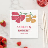 Heldere & kleurrijke Nouveau Floral bruiloft recep Servet (Insitu)