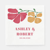 Heldere & kleurrijke Nouveau Floral bruiloft recep Servet (Voorkant)