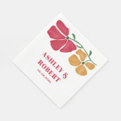 Heldere & kleurrijke Nouveau Floral bruiloft recep Servet (Hoek)