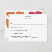 Heldere & kleurrijke Nouveau Floral bruiloft RSVP Kaartje (Voorkant / Achterkant)