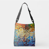 Heldere kleurrijke olieverf blauw geel Abstracte k Crossbody Tas (Voorkant)
