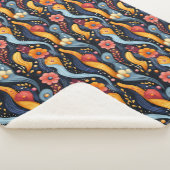 Heldere kleurrijke Oranje bloemen Abstract Sherpa Deken (3/4)