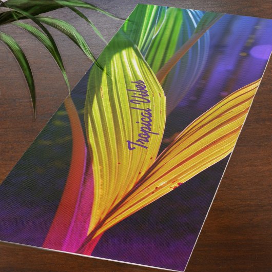 Heldere Kleurrijke Palm Fronds Tropische Yoga Mat