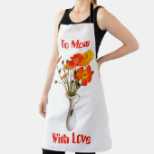 Heldere kleurrijke papaver met boodschap schort (Insitu)