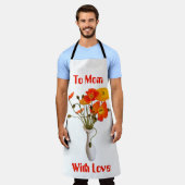 Heldere kleurrijke papaver met boodschap schort (Gedragen)