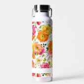 Heldere kleurrijke papavers Floral gepersonaliseer Waterfles (Voorkant)