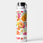 Heldere kleurrijke papavers Floral gepersonaliseer Waterfles (Achterkant)