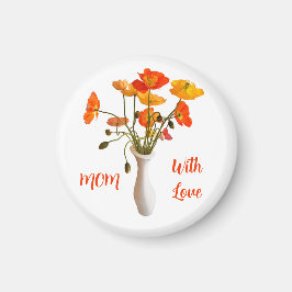 Heldere kleurrijke papavers in vaas genaamd magneet