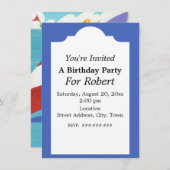 Heldere Kleurrijke Pop Art Style Verjaardag Zeilbo Kaart (Voorkant / Achterkant)