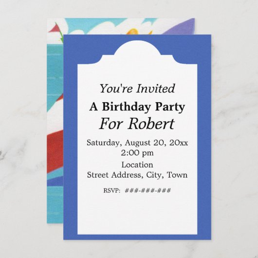 Heldere Kleurrijke Pop Art Style Verjaardag Zeilbo Kaart (Voorkant / Achterkant)