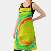 Heldere kleurrijke psychedelische tropische citrus schort (Insitu)