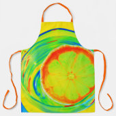 Heldere kleurrijke psychedelische tropische citrus schort (Voorkant)