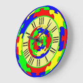 Heldere kleurrijke puzzel kunst, Romeinse cijfers Grote Klok (Hoek)