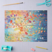 Heldere, kleurrijke regenboog herfstbladeren Decou Tissuepapier (Craft)