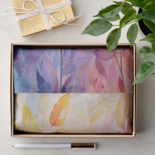 Heldere, kleurrijke regenboog herfstbladeren Decou Tissuepapier (Geschenk)