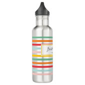 heldere kleurrijke regenboogstrips leuke school waterfles  (Links)