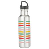 heldere kleurrijke regenboogstrips leuke school waterfles  (Achterkant)