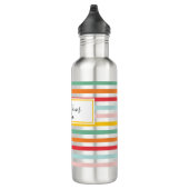 heldere kleurrijke regenboogstrips leuke school waterfles  (Rechts)