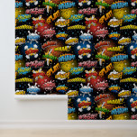 Heldere kleurrijke Retro Comic Pop Art Super Hero Behang<br><div class="desc">Super Hero Wallpaper | Jongens Slaapkamer Decor. Voeg een dynamische touch toe aan uw ruimte met deze heldere kleurrijke retro komische pop art wallpaper. Met klassieke superheld geluidseffecten in een gewaagde, midden-eeuwse moderne stijl, is dit ontwerp perfect voor jongens slaapkamer decor of iedereen die houdt van de levendige stripesthetiek. De...</div>