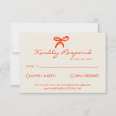 Heldere kleurrijke retro getrokken lint leuke brui RSVP kaartje (Voorkant)