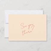 Heldere kleurrijke retro grillige QR-code bruiloft RSVP Kaartje (Achterkant)