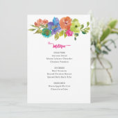 Heldere kleurrijke roze en Oranje bloemen Menu (Staand voorkant)