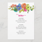 Heldere kleurrijke roze en Oranje bloemen Menu (Voorkant)