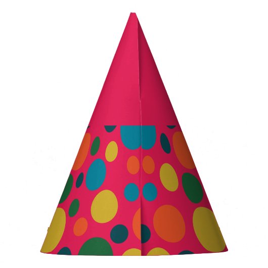 Heldere kleurrijke roze stippen feesthoedjes (Achterkant)