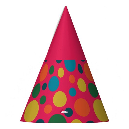 Heldere kleurrijke roze stippen feesthoedjes (Links)
