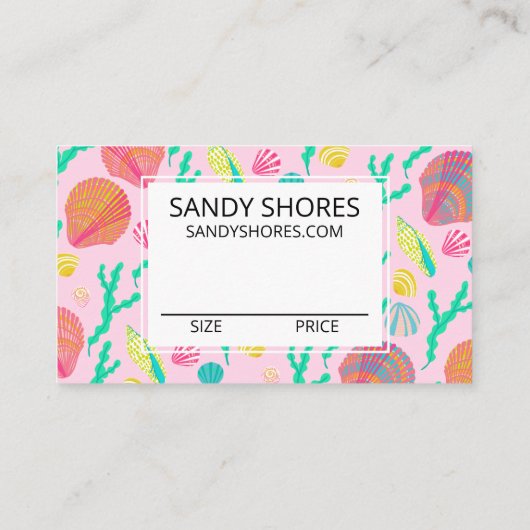 Heldere Kleurrijke Seashells Patroon CUSTOM HANG L Visitekaartje (Achterkant)
