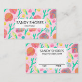 Heldere Kleurrijke Seashells Patroon CUSTOM HANG L Visitekaartje (Voorkant / Achterkant)