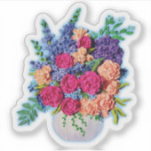 Heldere kleurrijke Sticker voor Flower Lovers (Voorkant)