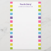 Heldere kleurrijke strepen van het bureau van briefpapier (Voorkant)