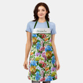 Heldere kleurrijke tropische orchideeën bloemennaa schort (Gedragen)