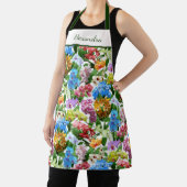 Heldere kleurrijke tropische orchideeën bloemennaa schort (Insitu)