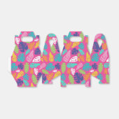 Heldere kleurrijke tropische zomerbladeren patroon bedankdoosjes (Uitgevouwen)