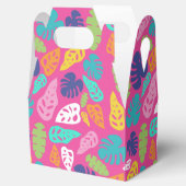 Heldere kleurrijke tropische zomerbladeren patroon bedankdoosjes (Geopend)