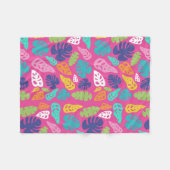 Heldere kleurrijke tropische zomerbladeren patroon fleece deken (Voorkant (Horizontaal))