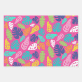 Heldere kleurrijke tropische zomerbladeren patroon inpakpapier vel (Voorkant)