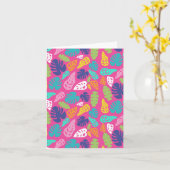 Heldere kleurrijke tropische zomerbladeren patroon kaart (Gele Bloem)