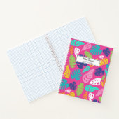 Heldere kleurrijke tropische zomerbladeren patroon notitieboek (Binnen)