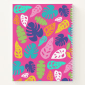 Heldere kleurrijke tropische zomerbladeren patroon notitieboek (Achterkant)