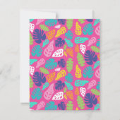 Heldere kleurrijke tropische zomerbladeren patroon notitiekaartje (Achterkant)