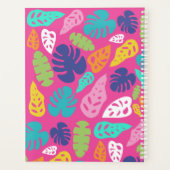 Heldere kleurrijke tropische zomerbladeren patroon planner (Achterkant)