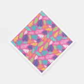 Heldere kleurrijke tropische zomerbladeren patroon servet (Hoek)