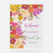 Heldere & kleurrijke tuin Bloemen Vrijgezellenfees Acryl Bord (Voorkant)