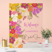 Heldere & kleurrijke tuin Bloemen Vrijgezellenfees Acryl Bord (Huwelijk)